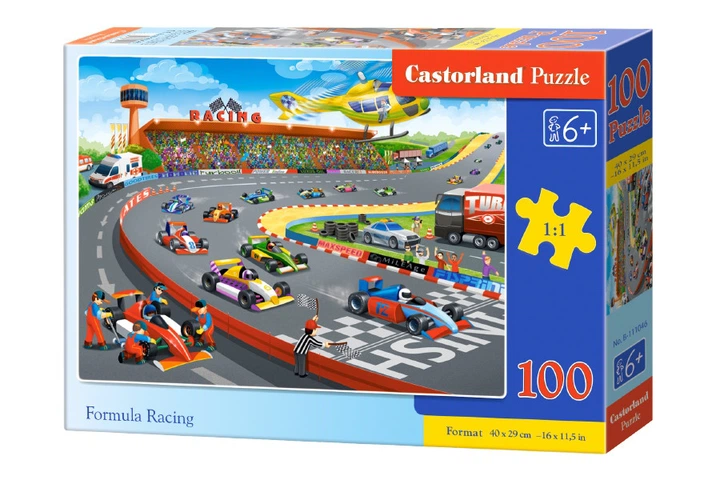 Пазли Castorland 100 елементів "Формула гонки" (B-111046) - Фото 2 Пазли Castorland 100 елементів "Формула гонки" (B-111046) - зображення 2