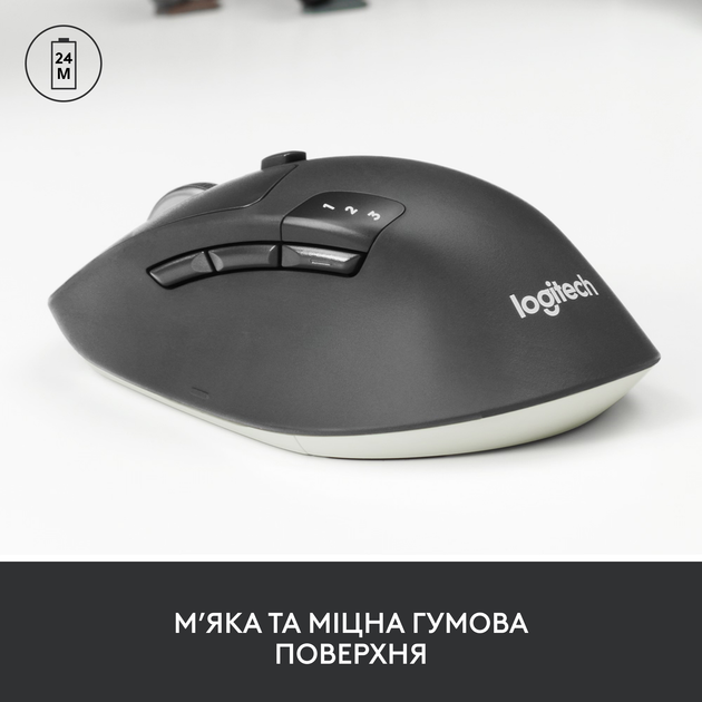 Мышь Logitech M720 Triathlon Wireless/Bluetooth Black (910-004791) - изображение 2