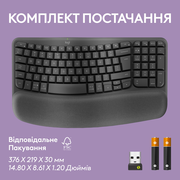 Бездротова клавіатура Logitech Wave Keys Bluetooth/Wireless Black (920-012304) - зображення 10