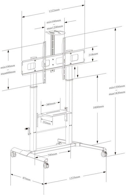 Stojak podłogowy TECHly 52 - 110" 364491 (8059018364491) - obraz 4