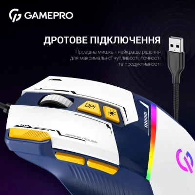 Мышка GamePro GM300BL USB Blue/White (GM300BL) - изображение 12