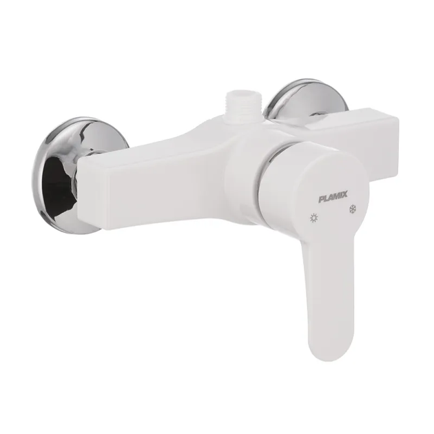 Смеситель для душа Plamix Mario-003 White (без шланга и лейки) (PM0011) - Фото 1 Смеситель для душа Plamix Mario-003 White (без шланга и лейки) (PM0011) - изображение 1