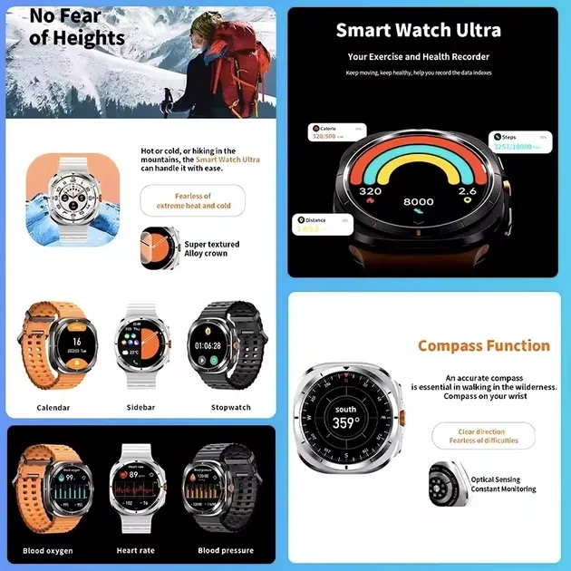 Смарт часы XO Watch Ultra AMOLED с поддержкой звонков Silver - Фото 3 Смарт часы XO Watch Ultra AMOLED с поддержкой звонков Silver - изображение 3