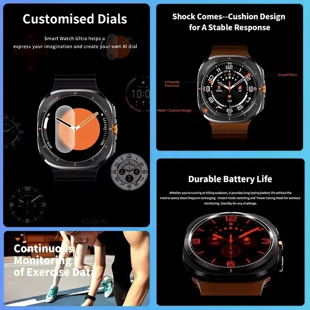 Смарт часы XO Watch Ultra AMOLED с поддержкой звонков Silver - Фото 6 Смарт часы XO Watch Ultra AMOLED с поддержкой звонков Silver - изображение 6