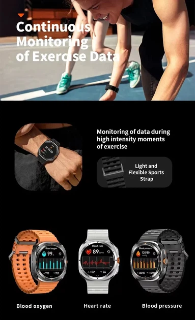 Смарт часы XO Watch Ultra AMOLED с поддержкой звонков Silver - Фото 10 Смарт часы XO Watch Ultra AMOLED с поддержкой звонков Silver - изображение 10