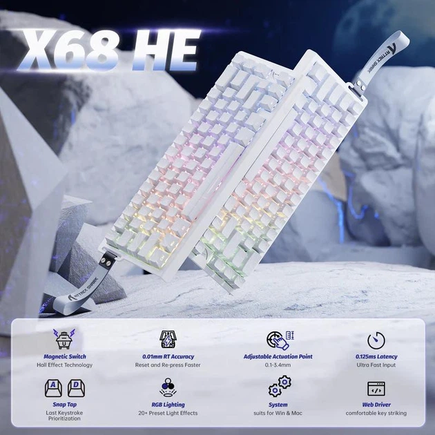 Механическая игровая клавиатура Attack Shark X68 HE Rapid Trigger
