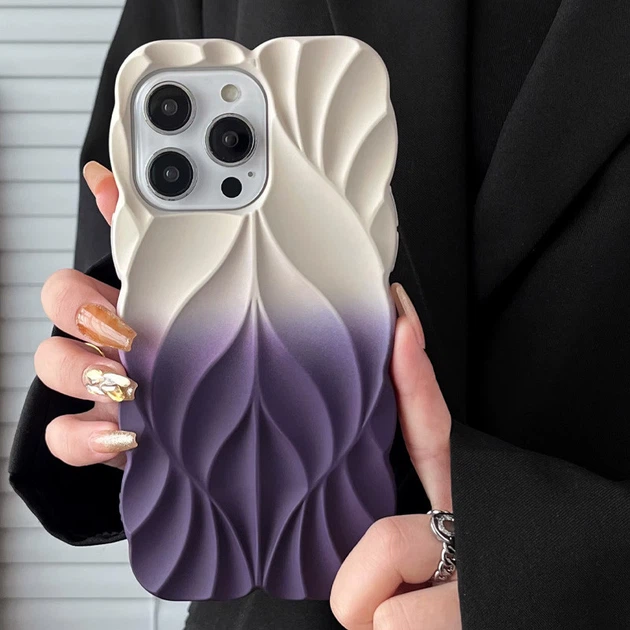 TPU чохол Leaf для Apple iPhone 15 Pro Max (6.7") White / Purple - зображення 2