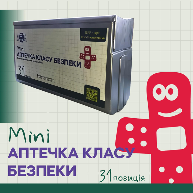 Аптечка класу безпеки міні (31 предмет 55 шт) - зображення 1