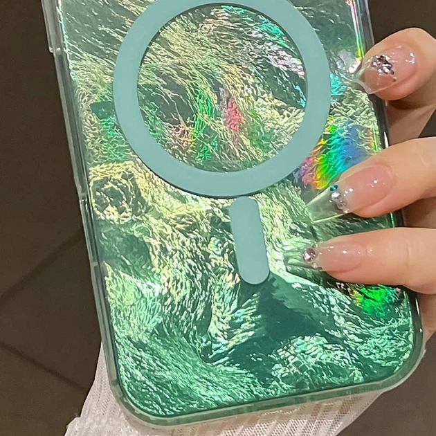 Протиударний Чохол TPU Shiny Mountain (MagFit) для Apple iPhone 16e (6.1") Green - зображення 2