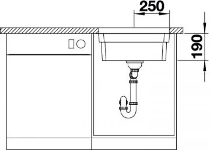 Кухонная мойка гранит BLANCO ETAGON 500-U (522227) антрацит + сливной гарнитур (234077) - изображение 4