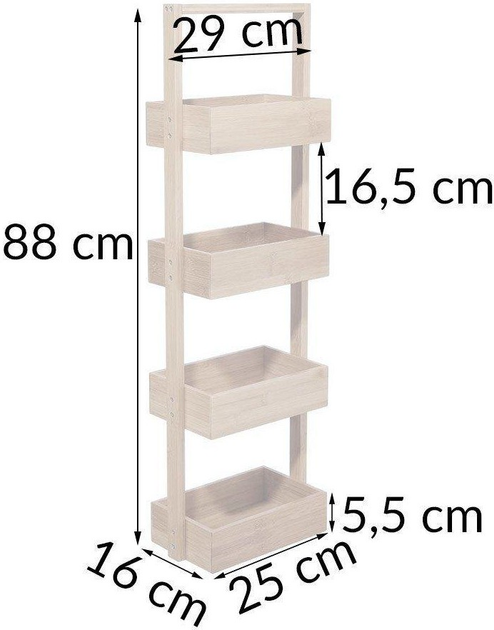 Regał łazienkowy 5five Simply Smart 4 poziomy bambus (3560237160207) - obraz 4