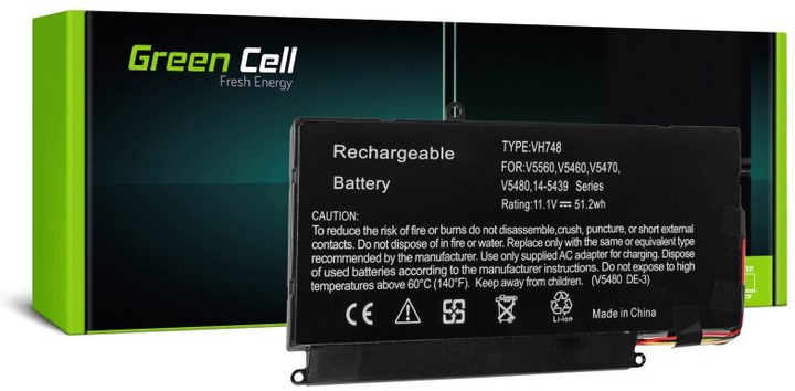 Акумулятор Green Cell DE105 VH748 для Dell Vostro 5460 11.1 V 4600 mAh (5902719422256) - зображення 1