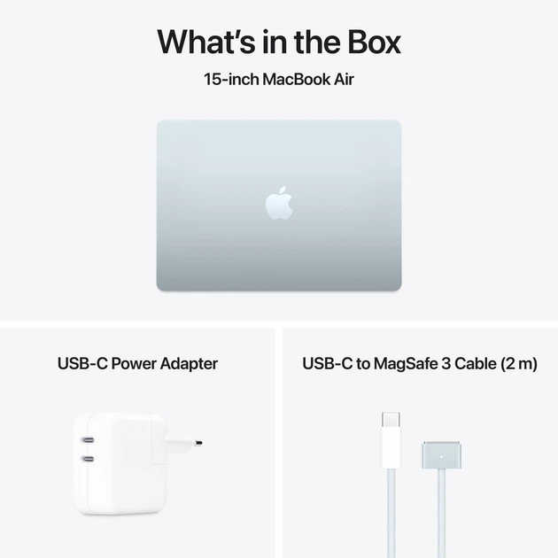 Ноутбук Apple MacBook Air 15.3" M4 16/512GB 2025 (MC7C4ZE/A) Sky Blue - зображення 11