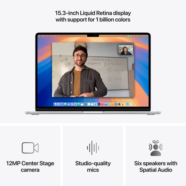 Ноутбук Apple MacBook Air 15.3" M4 16/512GB 2025 (MW1H3ZE/A) Silver - зображення 5