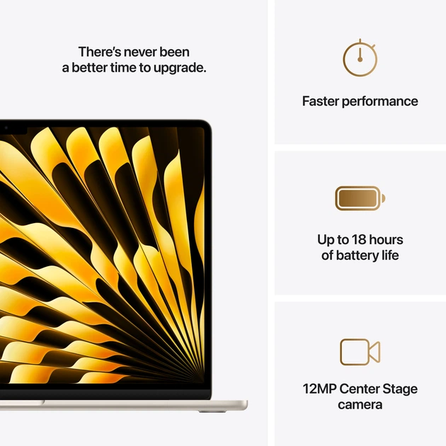 Laptop Apple MacBook Air 15.3" M4 16/512GB 2025 (MW1K3ZE/A) Starlight - obraz 10