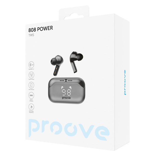 Наушники Proove 808 Power TWS Gray - Фото 4 Наушники Proove 808 Power TWS Gray - зображення 4