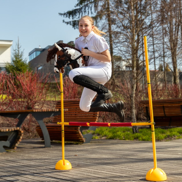 Duży koń na kiju Hobby Horse Skippi z kantarem i wodzami Gniado - srokaty (5906361450100) - obraz 4