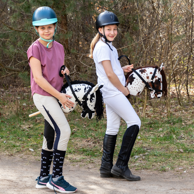 Duży koń na kiju Hobby Horse Skippi z kantarem i wodzami Gniado - srokaty (5906361450100) - obraz 11