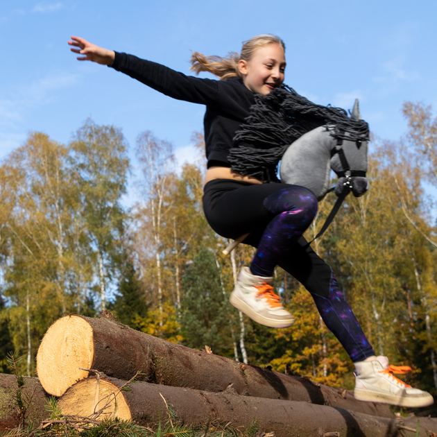 Великий кінь на палиці Hobby Horse Skippi з недоуздком і віжками Сірий (5906660867043) - зображення 19