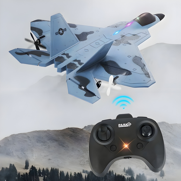 Радіокерований літак BauTech Raptor F22 військова версія з LED-підсвічуванням та гіроскопом Сірий (1015-732-00) - зображення 12