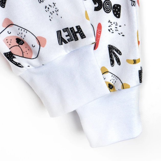 Дитяча піжама на манжетах з принтом цуциків (кофта+штани) Dexter`s 122 Білий (935112-122-sm) - изображение 8