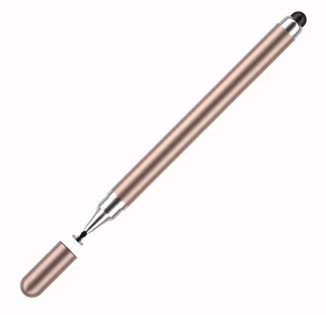 Стилус ручка 2в1 для всех сенсорных экранов Rose Gold - Фото 2 Стилус ручка 2в1 для всех сенсорных экранов Rose Gold - изображение 2