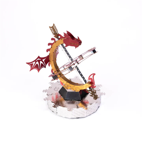 Колекційна модель-конструктор Metal Time Sun Chaser Dragon Stand Clock Сонячний годинник (MT025) - изображение 3