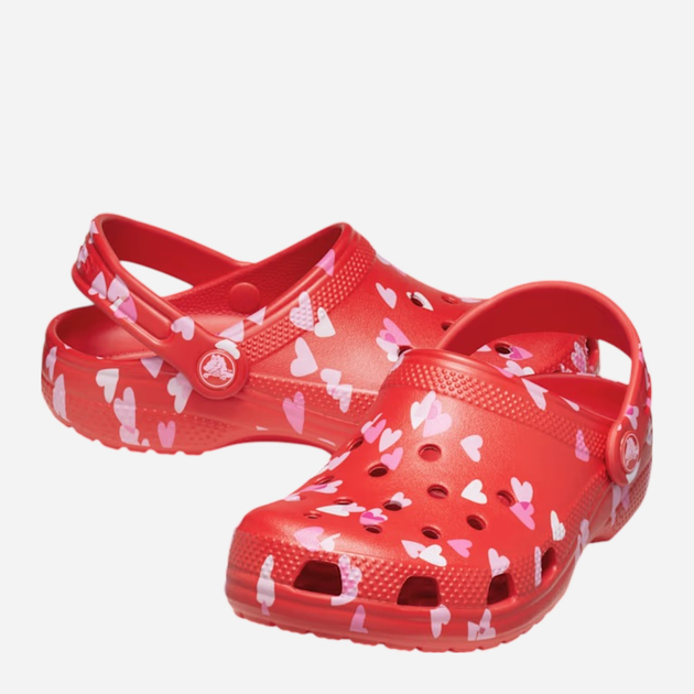 Chodaki młodzieżowe dziewczęce Crocs Classic Vday Clog Kids 209754-6ZR 36-37 (J46) Czerwone (198445107917) - obraz 3