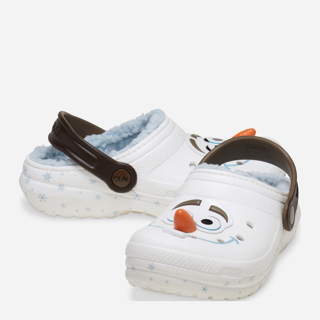 Chodaki dziecięce dla dziewczynki ocieplane Crocs Classic Frozen Olaf Clog T 210236-90H 23-24 Białe (196265808205) - obraz 3