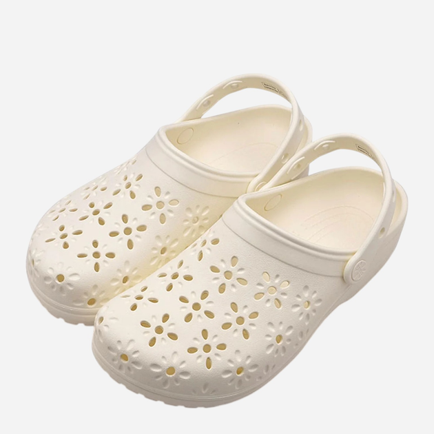 Жіночі крокси Crocs Classic Floral Cut Out Clog 210927-0WV 36-37 (M4/W6) Білі (198445117718) - зображення 2