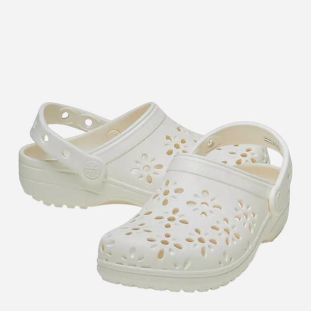 Chodaki dziecięce dla dziewczynki Crocs Classic Floral Cut Out Clog Kids 210943-0WV 28-29 (C11) Białe (198445118333) - obraz 4