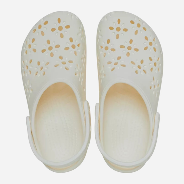 Chodaki młodzieżowe dziewczęce Crocs Classic Floral Cut Out Clog Kids 210943-0WV 34-35 (J35) Białe (198445118388) - obraz 5