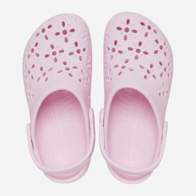 Chodaki młodzieżowe dziewczęce Crocs Classic Floral Cut Out Clog Kids 210943-6ZW 36-37 (J46) Jasnoróżowe (198445118579) - obraz 4