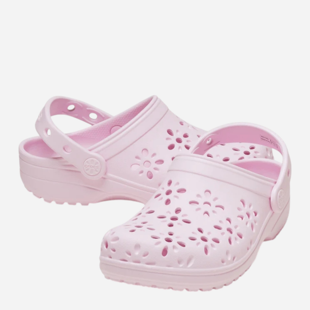 Дитячі крокси-сабо для дівчинки Crocs Classic Floral Cut Out Clog Kids T 210944-6ZW 27-28 (C10) Світло-рожеві (198445118746) - зображення 3