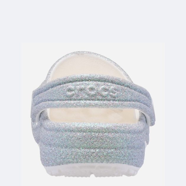 Chodaki dziecięce dla dziewczynki Crocs Classic Iridescent Glitter Clog Kids T 210985-100 27-28 (C10) Srebrne (198445120411) - obraz 6
