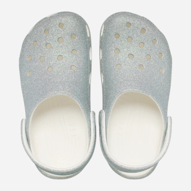 Chodaki dziecięce dla dziewczynki Crocs Classic Iridescent Glitter Clog Kids 210986-100 32-33 (J13) Srebrne (198445120657) - obraz 4