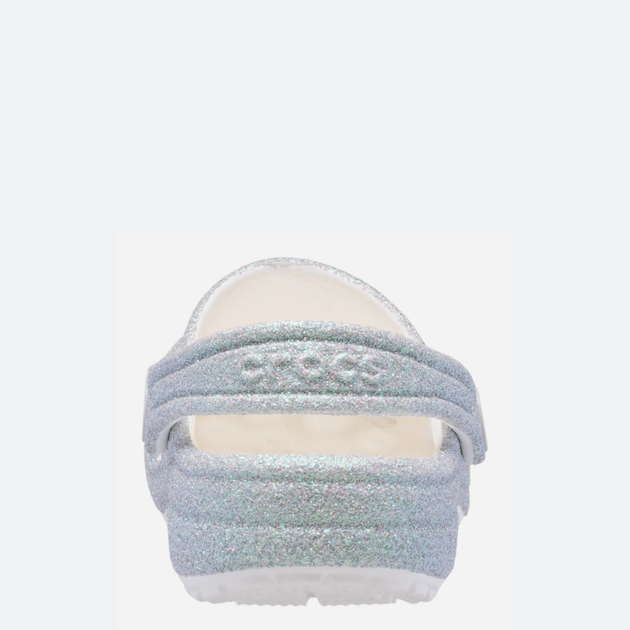 Дитячі крокси-сабо для дівчинки Crocs Classic Iridescent Glitter Clog Kids 210986-100 29-30 (C12) Сріблясті (198445120633) - зображення 5