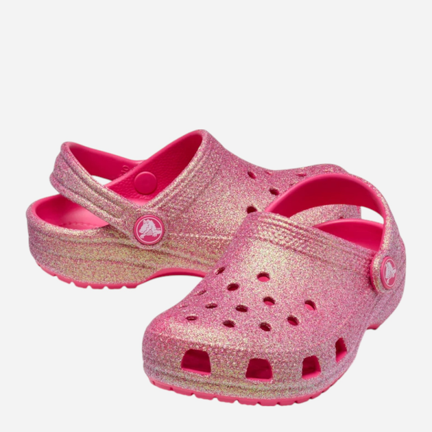 Дитячі крокси-сабо для дівчинки Crocs Classic Iridescent Glitter Clog Kids 210986-6ZQ 30-31 (C13) Рожеві (198445120824) - зображення 3
