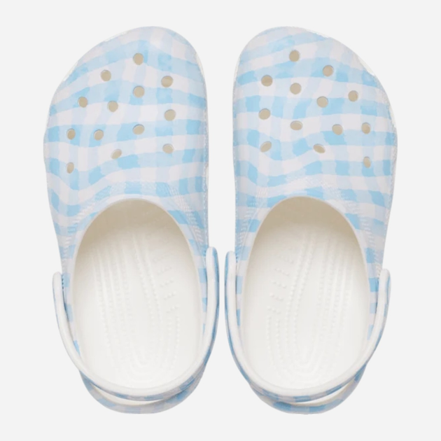 Chodaki dziecięce dla dziewczynki Crocs Classic Gingham Clog Kids 210988-16S 33-34 (J24) Błękitne (198445120930) - obraz 4