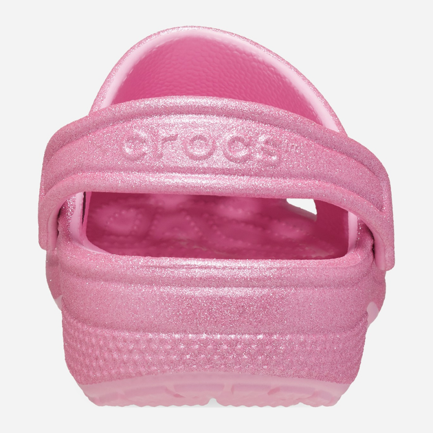 Дитячі крокси-сабо для дівчинки Crocs Classic Glitter Clog K 206993-6XE 30-31 Рожеві (196265650859) - зображення 5