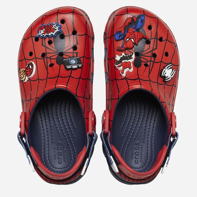 Chodaki chłopięce Crocs Team Spiderman All Terain Kids Clog 208786-410 28-29 (C11) Czerwony/Granatowy (196265386932) - obraz 7