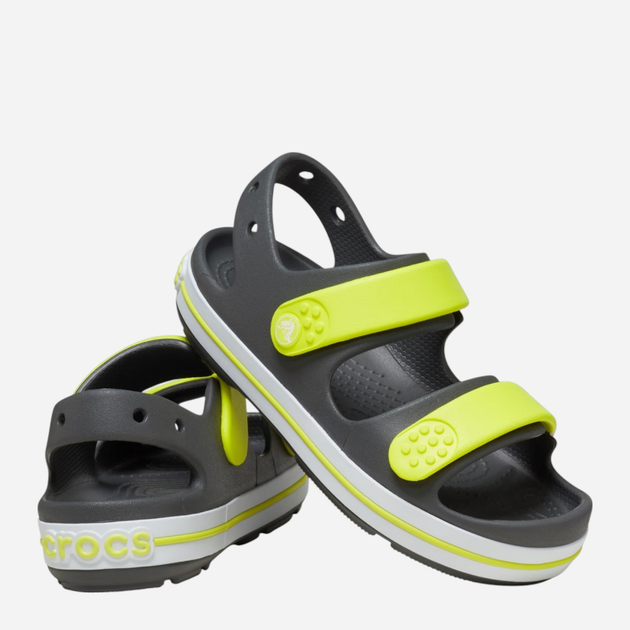 Sandały chłopięce Crocs Crocband Cruiser Sandal Kids 209423-1NJ 30-31 (C13) Szary/Jasnozielony (196265658060) - obraz 3