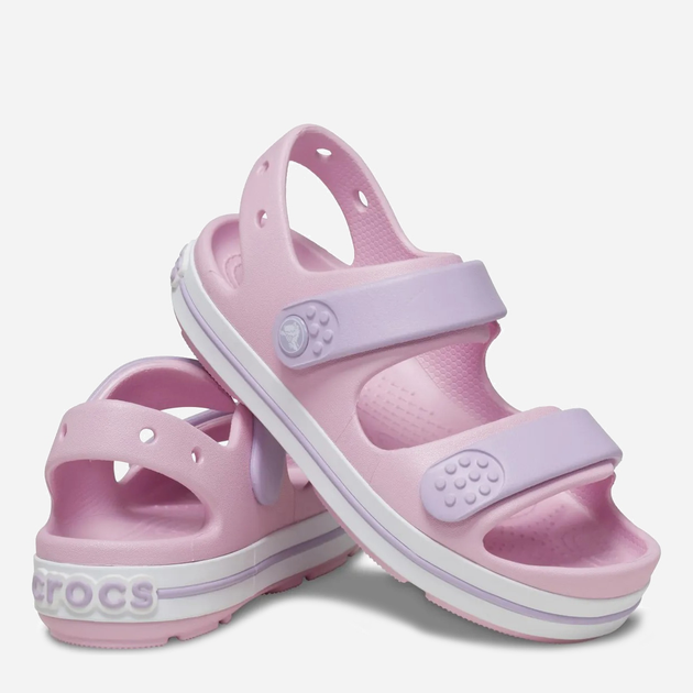 Підліткові сандалії для дівчинки Crocs Crocband Cruiser Sandal Kids 209423-84I 36-37 (J46) Рожеві (196265635962) - зображення 3
