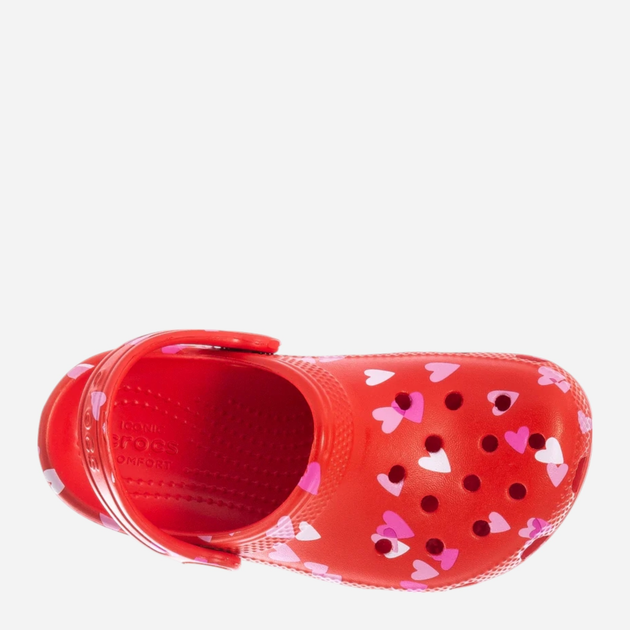 Дитячі крокси-сабо для дівчинки Crocs Classic Vday Clog Kids T 209755-6ZR 24-25 (C8) Червоні (198445107993) - зображення 4