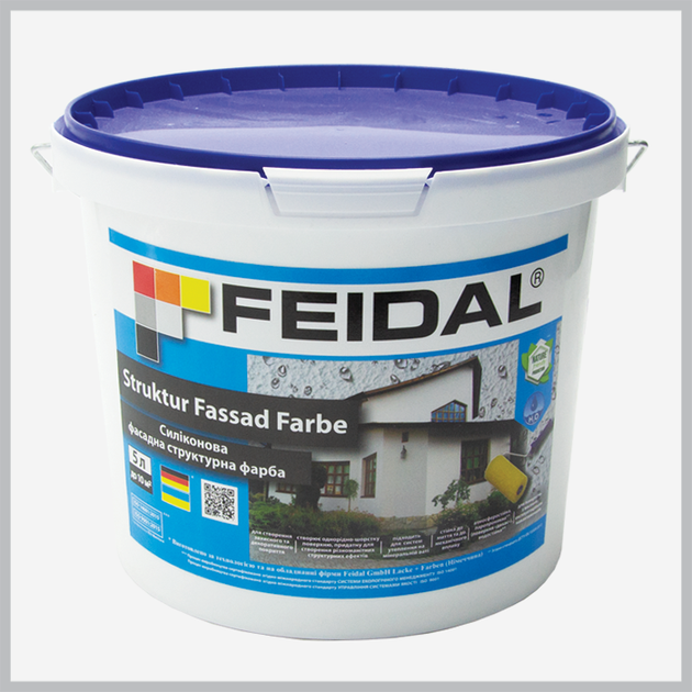 Фасадная силиконовая структурная краска Feidal Struktur Fassad Farbe 5л - Фото 1 Фасадная силиконовая структурная краска Feidal Struktur Fassad Farbe 5л - изображение 1