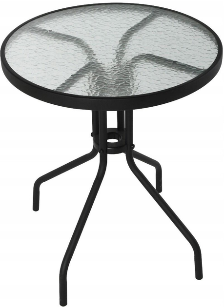 Stolik ogrodowy OTE Bistro szklany śr. 60 cm czarny (OTE-001-BISTRO-STOL-60) - obraz 3