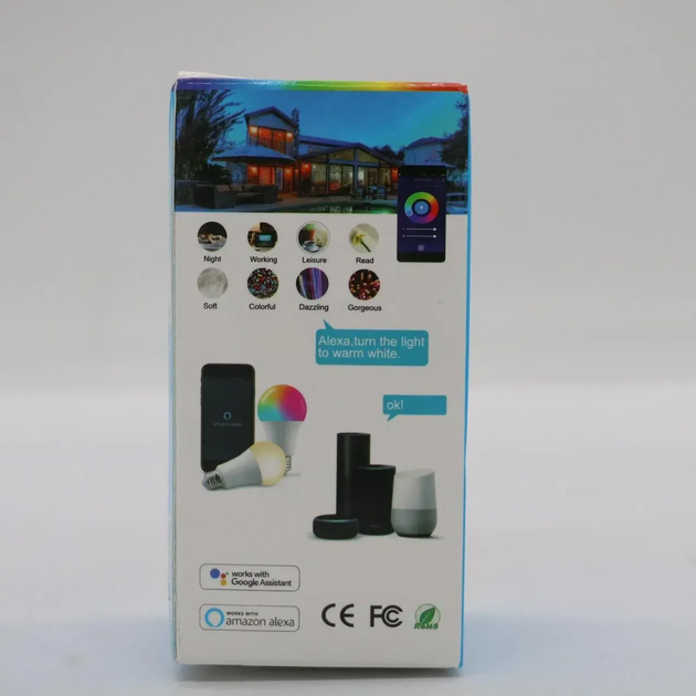 Лампочка RGB із регулюванням яскравості E27, 9 Вт, Wifi, Bluetooth TUYA (L) - Фото 8 Лампочка RGB із регулюванням яскравості E27, 9 Вт, Wifi, Bluetooth TUYA (L) - зображення 8