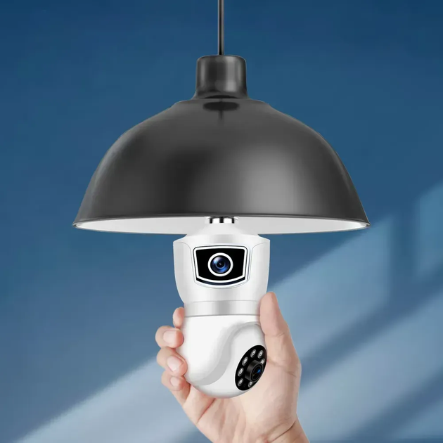 Бездротова WIFI камера відеоспостереження в патрон Е27, на 2 камери, 2Мп, PTZ-Lamp (L) - изображение 6