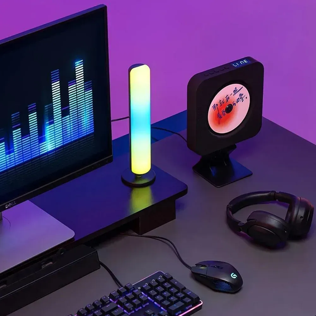 Настільна лампа RGB, 2 шт, від USB+пульт/RGB світильник AMBIENT LIGHT (L) - зображення 4