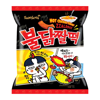 Снеки Samyang Chicken flavor Zzaldduk 120g - Фото 1 Снеки Samyang Chicken flavor Zzaldduk 120g - зображення 1